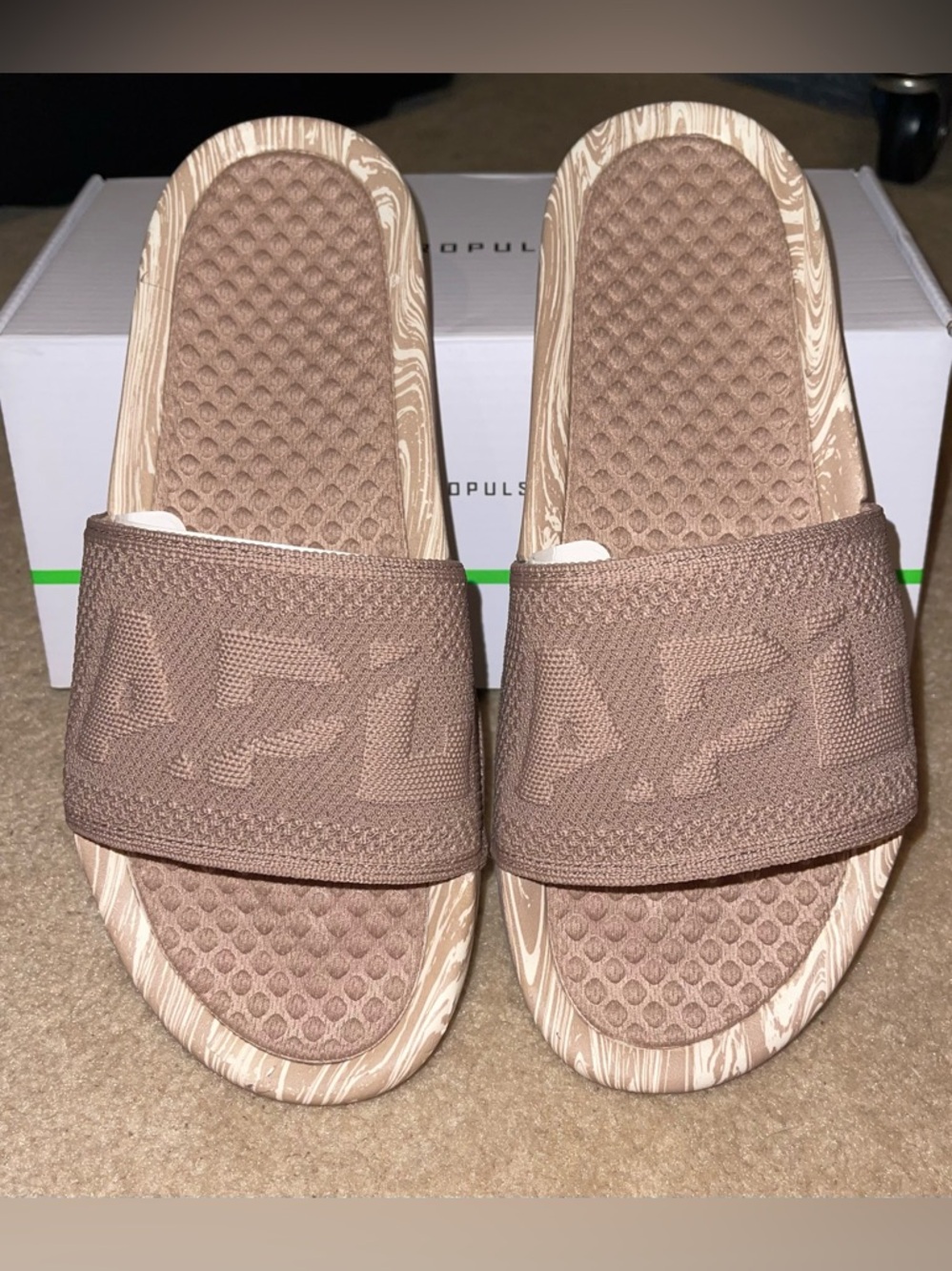 APL Women's Slide Sandals in Taupe Brown